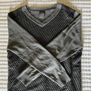 Armani Exchange mens grey patterned sweater. Cotton. Size M.